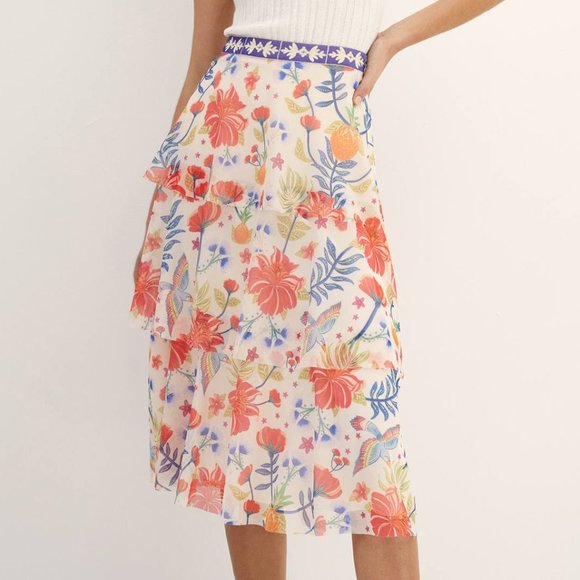 Anthropologie Dresses & Skirts - HTF Anthropologie Farm Rio Tiered Midi Skirt